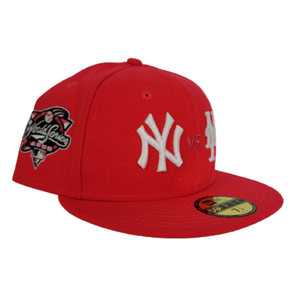 New Era New York Yankees vs Mets Tulip Collection 2000 World Series Patch  Capsule Hats Exclusive 59Fifty Fitted Hat Black/Pink Men's - SS21 - US