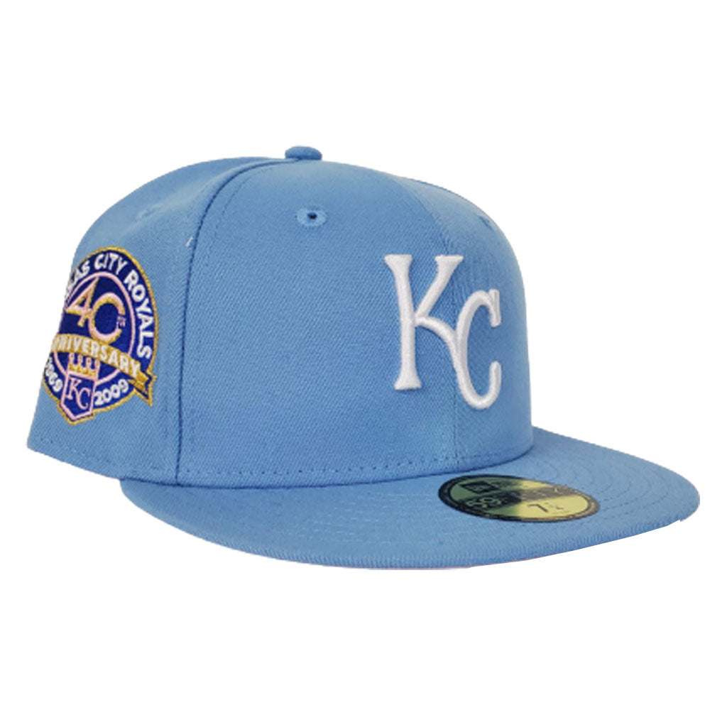 Men's Kansas City Royals New Era Gold/Navy 40th Anniversary Azure  Undervisor 59FIFTY Fitted Hat