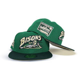 Kelly Green Buffalo Bisons Forest Green Visor Vegas Gold Bottom Minor League Hometown Side Patch New Era 59Fifty Fitted