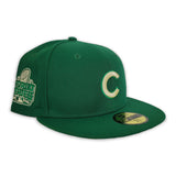 Kelly Green Chicago Cubs Soft Yellow Bottom 2016 World Series Side Patch New Era Fitted