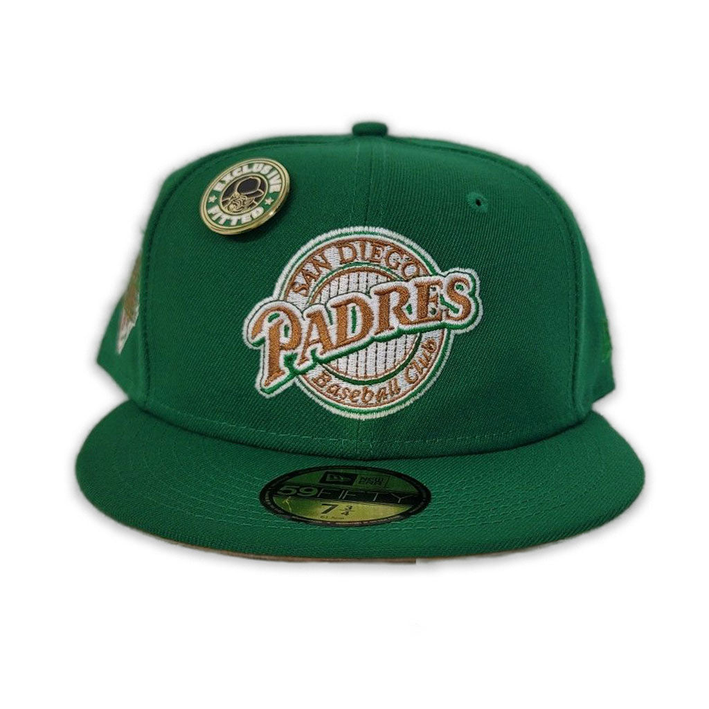 Kelly Green San Diego Padres Light Brown Bottom 1992 All Star Game Side Patch "Starbucks Collection" New Era 59Fifty Fitted