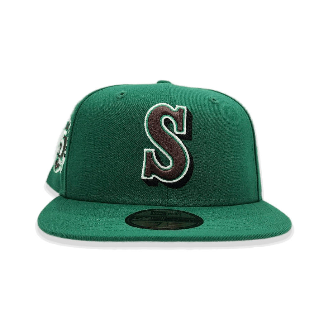 New Era Seattle Mariners Monaco 35th Anniversary Patch Alternate Hat Club Exclusive 59FIFTY Fitted Hat Stone/Peach