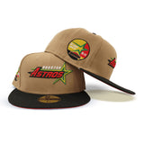 Khaki Houston Astros Black Visor Red Bottom 35th Great Years Side Patch New Era 59Fifty Fitted