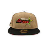 Khaki Houston Astros Black Visor Red Bottom 35th Great Years Side Patch New Era 59Fifty Fitted