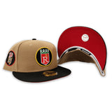 Khaki Kansas City Royals Black Visor Red Bottom 25th Anniversary Side Patch New Era 59Fifty Fitted