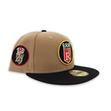 Khaki Kansas City Royals Black Visor Red Bottom 25th Anniversary Side Patch New Era 59Fifty Fitted