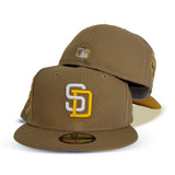 Khaki San Diego Padres Yellow Bottom 1992 All Star Game Side patch New Era 59Fifty Fitted