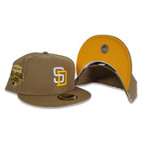 Khaki San Diego Padres Yellow Bottom 1992 All Star Game Side patch New Era 59Fifty Fitted