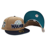 Khaki Seattle Mariners Navy Blue Visor Aqua Bottom 2023 All Star Game Side Patch New Era 59Fifty Fitted