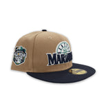 Khaki Seattle Mariners Navy Blue Visor Aqua Bottom 2023 All Star Game Side Patch New Era 59Fifty Fitted
