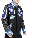 Black Los Angeles Dodgers Pro Standard Logo Mashup Wool Varsity Heavy Jacket