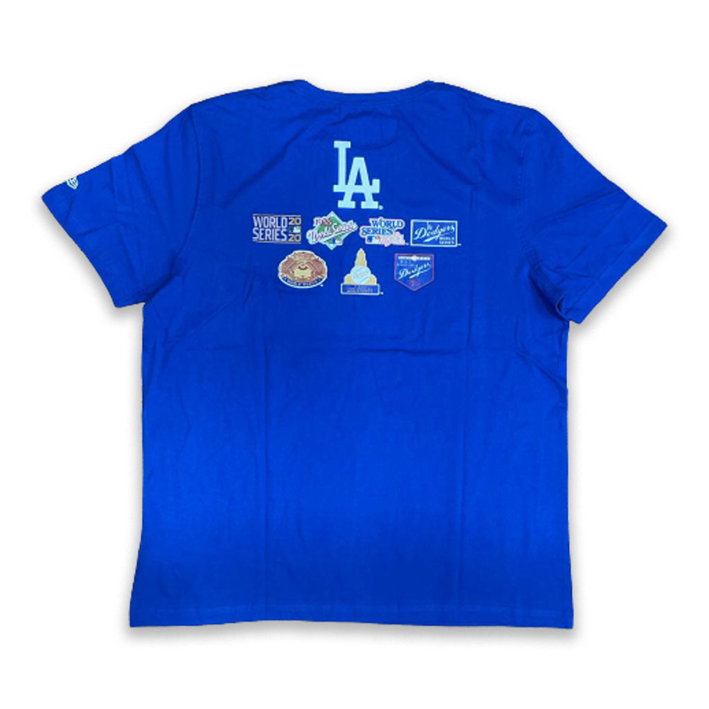 Exclusive Fitted Royal Blue Los Angeles Dodgers 7X World Series Champions New Era Short Sleeve T-Shirt M