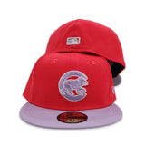 Lava Red Chicago Cubs Lavender Visor Gray Bottom Color Pack New Era 59Fifty Fitted