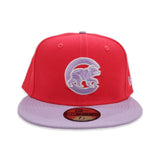 Lava Red Chicago Cubs Lavender Visor Gray Bottom Color Pack New Era 59Fifty Fitted