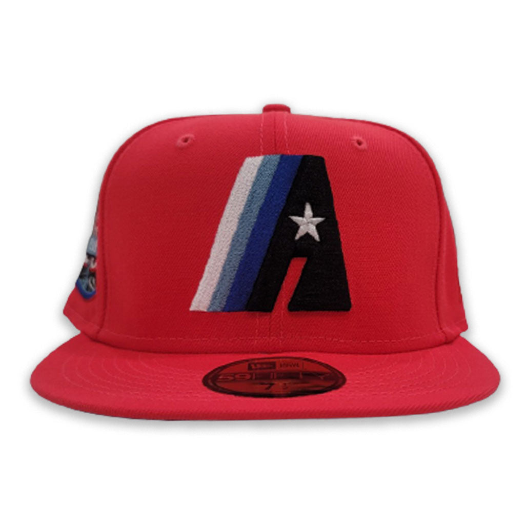 Lava Red Houston Astros Icy Blue Bottom 20th Anniversary Side Patch New Era 59FIFTY Fitted Hat 7 1/2