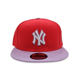 Lava Red New York Yankees Lavender Visor Gray Bottom Color Pack New Era 9Fifty Snapback