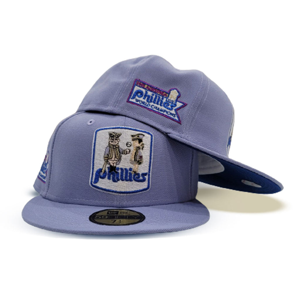 Lavender Philadelphia Phillies Royal Blue Bottom 1980 World Champions Side  Patch New Era 59Fifty Fitted Hat