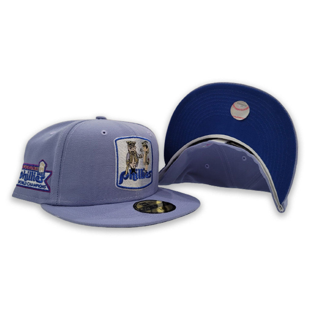 Lavender Philadelphia Phillies Royal Blue Bottom 1980 World Champions Side  Patch New Era 59Fifty Fitted Hat