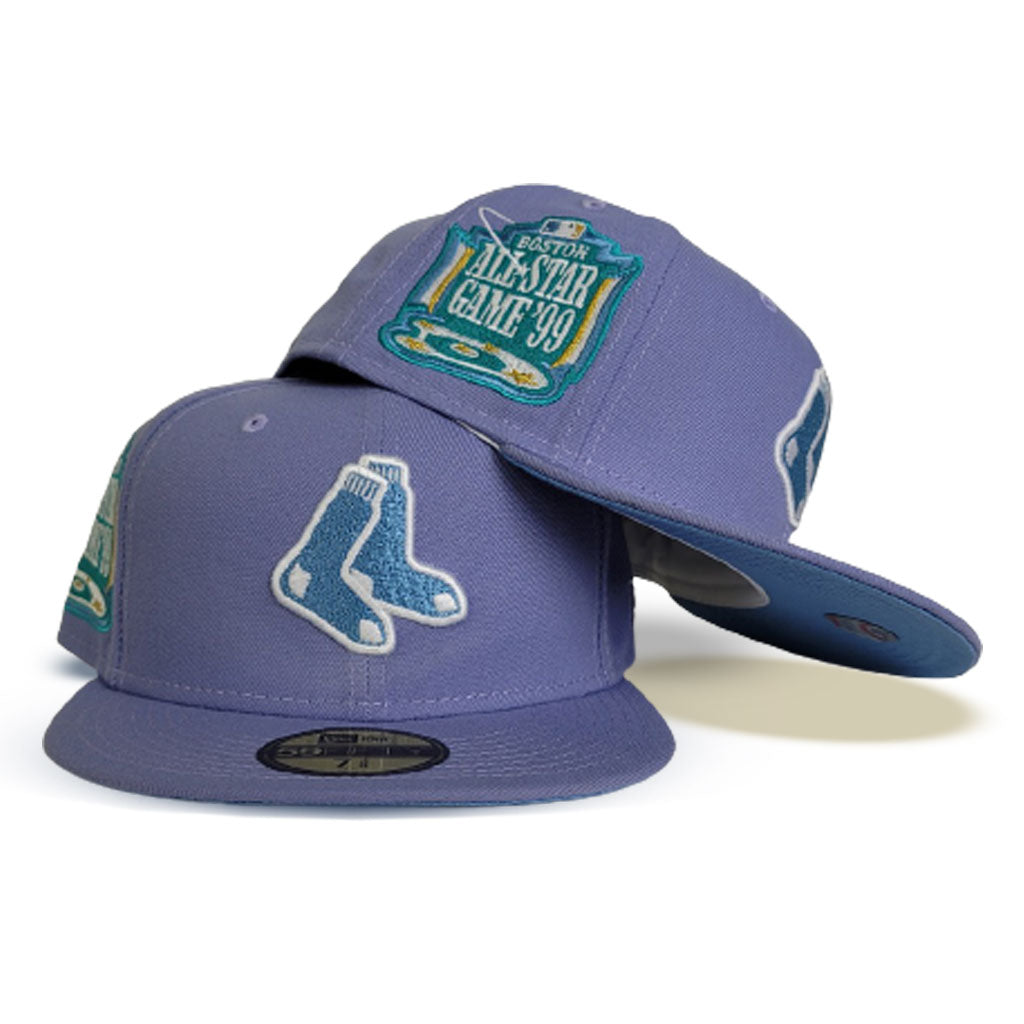 Product - Lavender Purple Boston Red Sox Icy Blue Bottom 1999 All Star Game Side Patch New Era 59Fifty Fitted