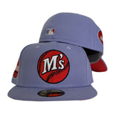 Lavender Purple Seattle Mariners Infrared Bottom Baseball Club Side Patch New Era 59Fifty Fitted