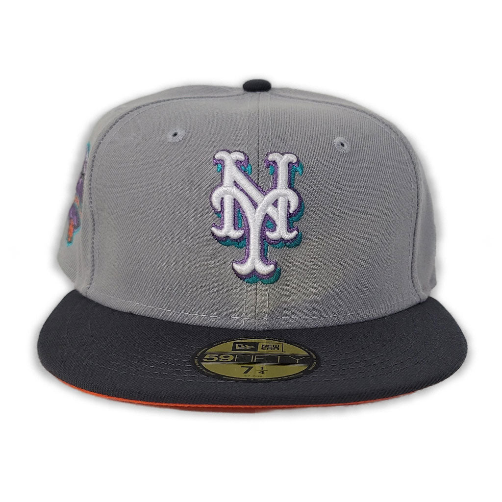 NEW YORK METS 60TH ANNIVERSARY OLIVE NAVY VISOR LIGHT ORANGE BRIM