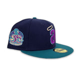 Light Navy Calfornia Angels Aqua visor Icy Blue Bottom 35th Anniversary Side Patch New Era 59Fifty Fitted