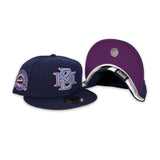 Light Navy Milwaukee Brewers Grape Purple Bottom 1953-1999 County Stadium Side Patch New Era 59Fifty Fitted