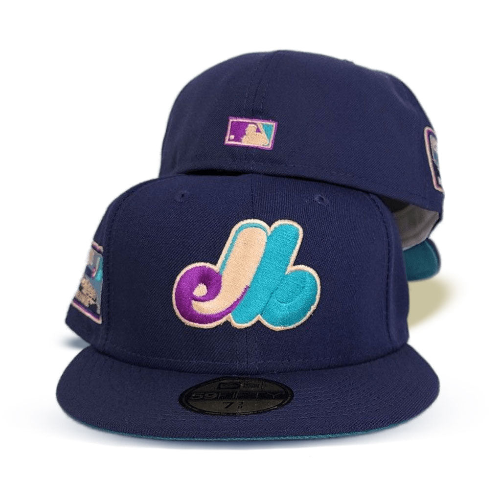 New Era Montreal Expos Cyberpunks Club Patch Hat Club Exclusive 59FIFTY Fitted Hat Navy