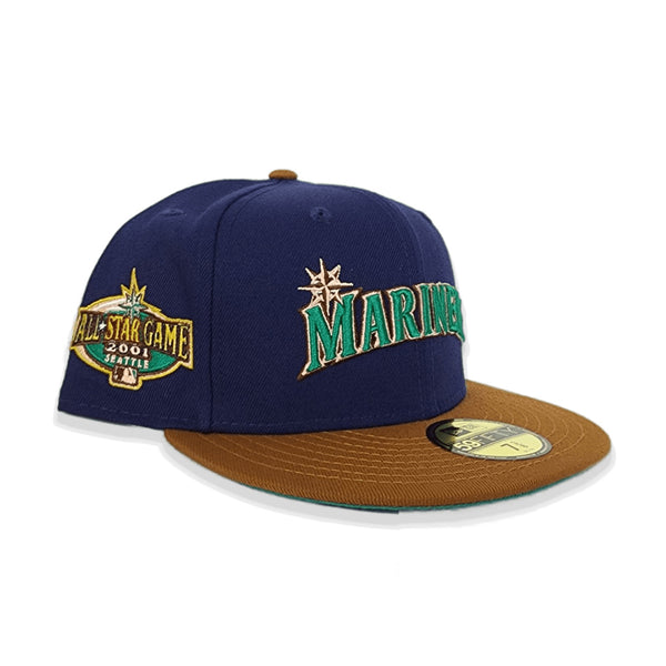 Light Navy Script Seattle Mariners Toast Visor Aqua Bottom 2001 All St ...