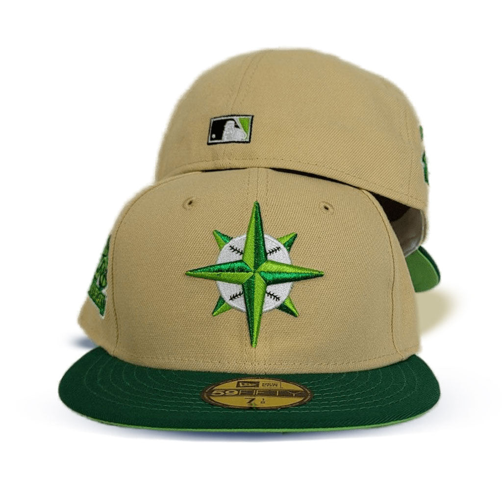 New Era Caps Seattle Mariners Camp Fitted Hat Beige/Green