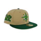 Light Tan Seattle Mariners Kelly Visor Lime Green Bottom 20th Anniversary Side Patch New Era 59Fifty Fittedc
