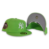 Lime Green New York Yankees Grey Bottom 1999 World Series Side patch New Era 59Fifty Fitted