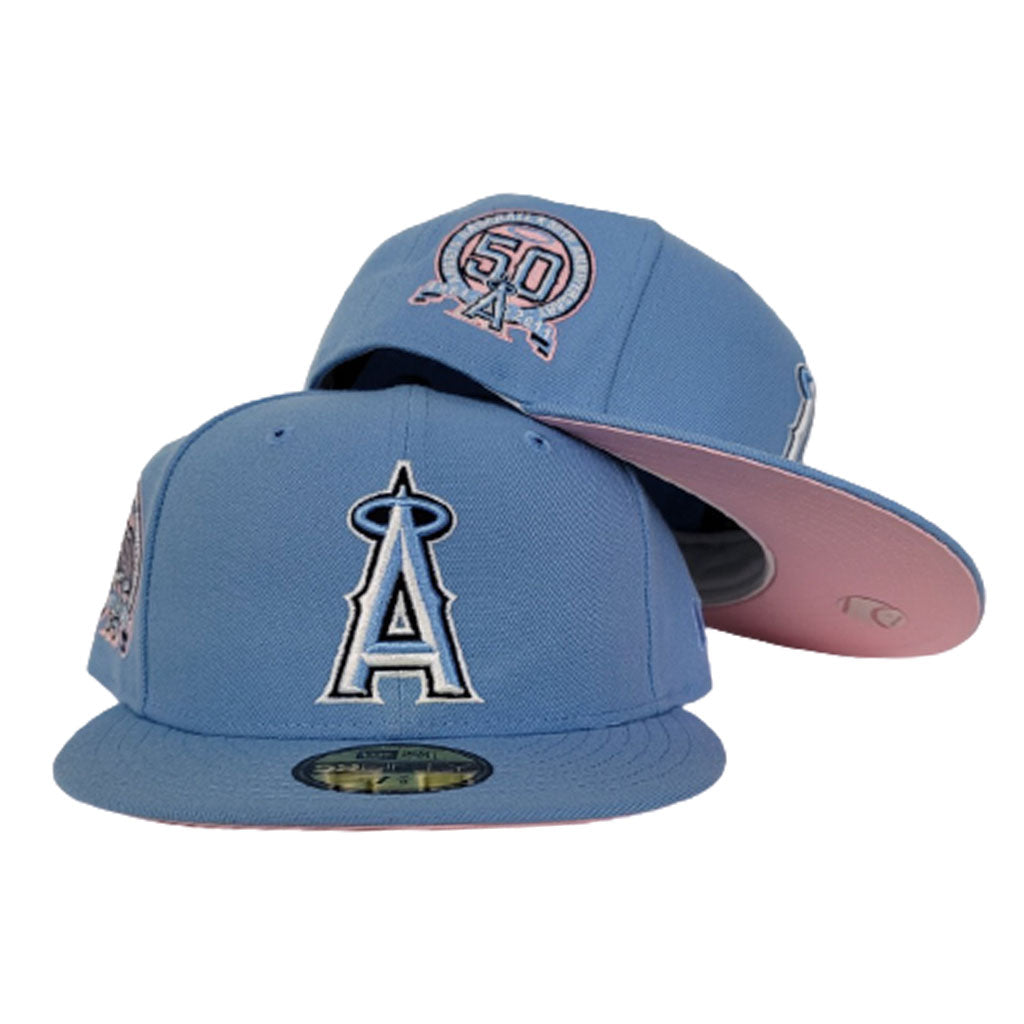 Anaheim Angels navy blue pink underbrim side patch cap city drop