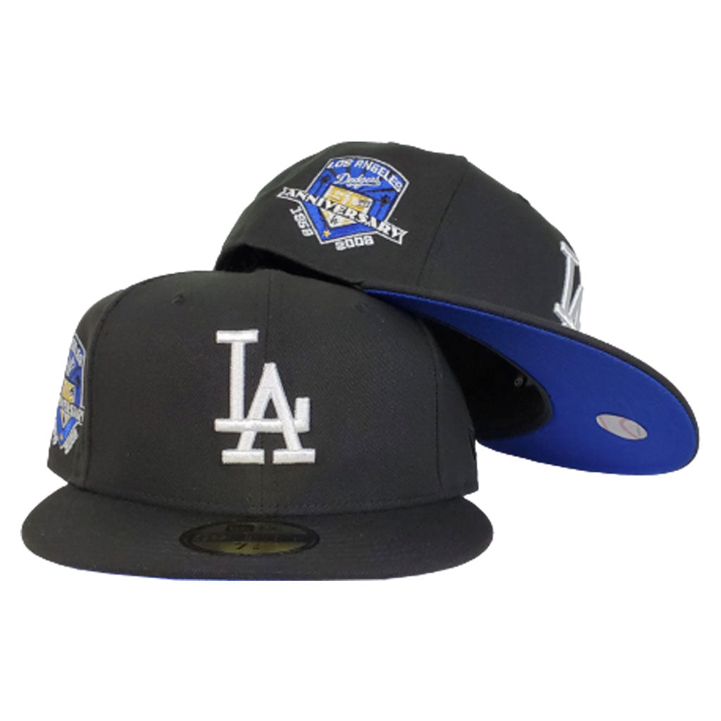 New Era 59FIFTY Los Angeles Dodgers Golden Finish Fitted Hat Dark Royal Blue