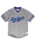 Los Angeles Dodgers LA Mitchell & Ness Mesh V-Neck Gray Jersey