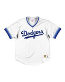 Los Angeles Dodgers LA Mitchell & Ness Mesh V-Neck White Jersey