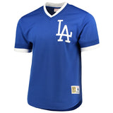 Los Angeles Dodgers Mitchell & Ness Royal Mesh V-Neck Jersey