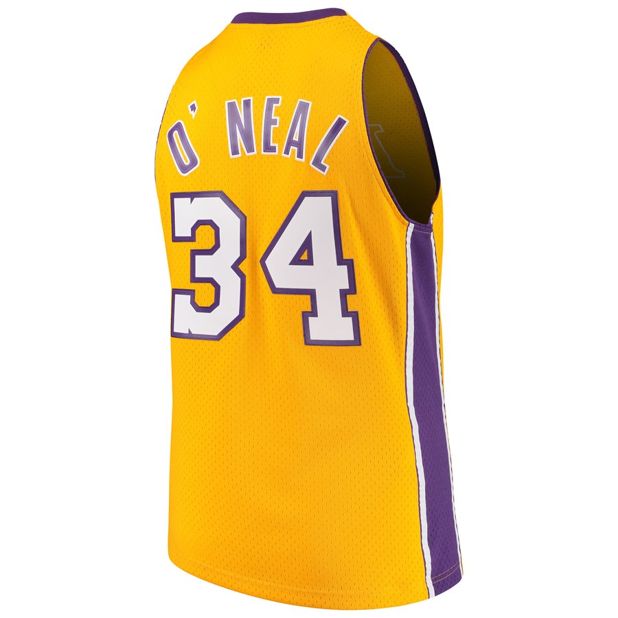 Los Angeles Lakers 1990-00 Shaquille O'Neal Mitchell & Ness Yellow Swingman Jersey