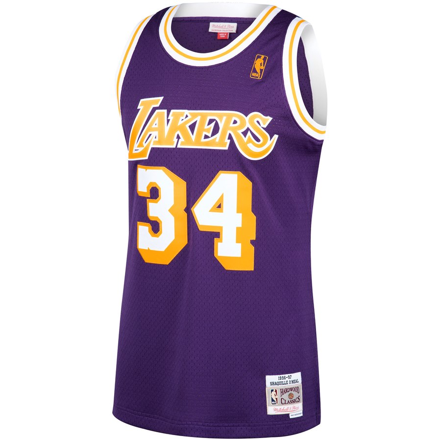 Shaquille O'Neal Los Angeles Lakers 1996 Mitchell & Ness Gold Throwback  Swingman Jersey