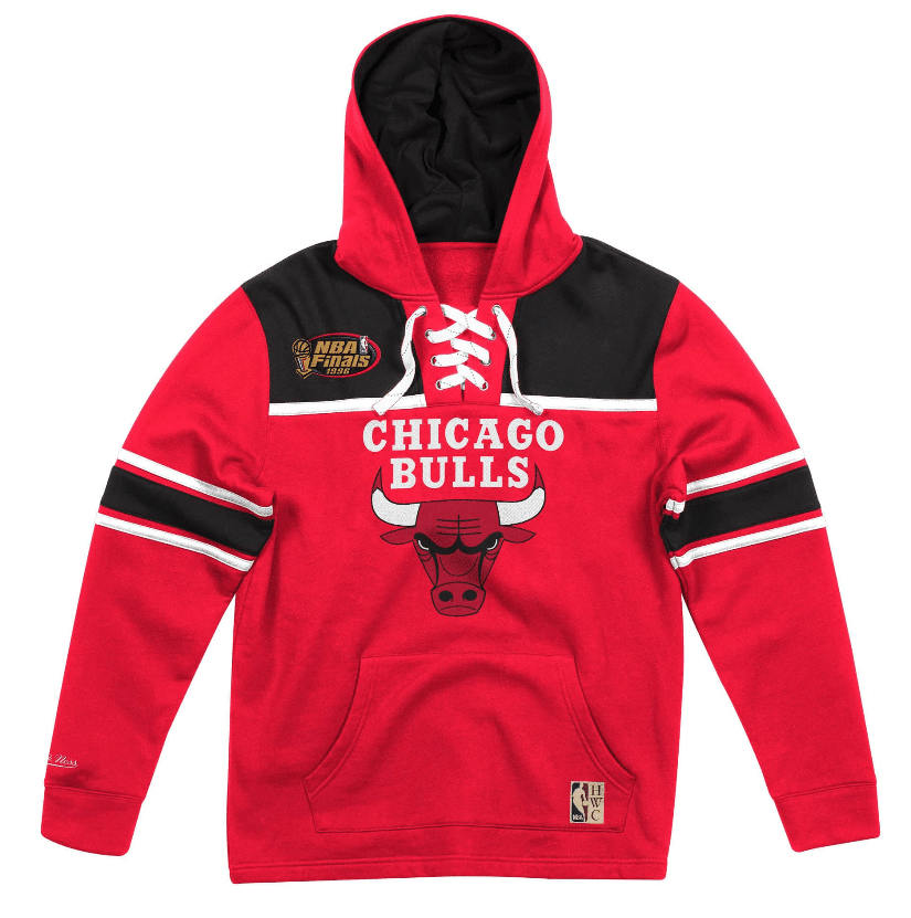 MITCHELL NESS RED CHICAGO BULLS FLEECE HOCKEY HOODIE – Exclusive