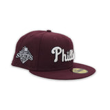 Maroon Philadelphia Phillies Gray Bottom 2008 World Series Side Patch New Era 59Fifty Fitted