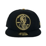 Matching 1¢ Penny Snapback for Nike Foamposite Pro Black Metalic Gold