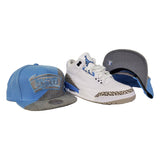 Matching Mitchell & Ness San Antonio Spurs Snapback Hat For Jordan 3 UNC