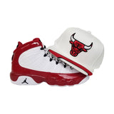 Matching Mitchell & Ness White Chicago Bulls Snapback Hat For Jordan 9 Gym Red