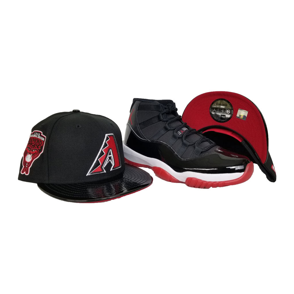 Matching New Era Arizona Diamondback Snapback Hat For Jordan 11 Bred