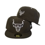 Matching New Era Brown Chicago Bulls Fitted Hat For Jordan 3 White Mocha