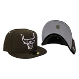 Matching New Era Brown Chicago Bulls Fitted Hat For Jordan 3 White Mocha