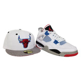 Matching New Era Cement Print Chicago Bulls Fitted Hat For Jordan 4 What The