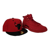 Matching New Era Chicago Bulls Fitted Hat for Jordan 12 Red