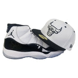 Matching New Era Chicago Bulls Fitted for Jordan 11 White Black Concord